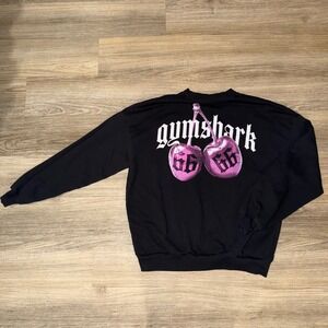 Gymshark Cherry Graphic Oversized Sweatshirt Black Purple Womens Small